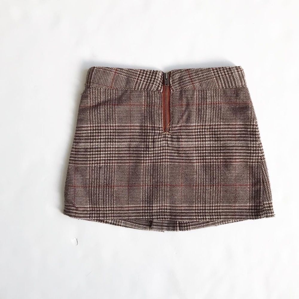 Brown plaid pleaded skirt EUC fits like 5T - Picture 3 of 3